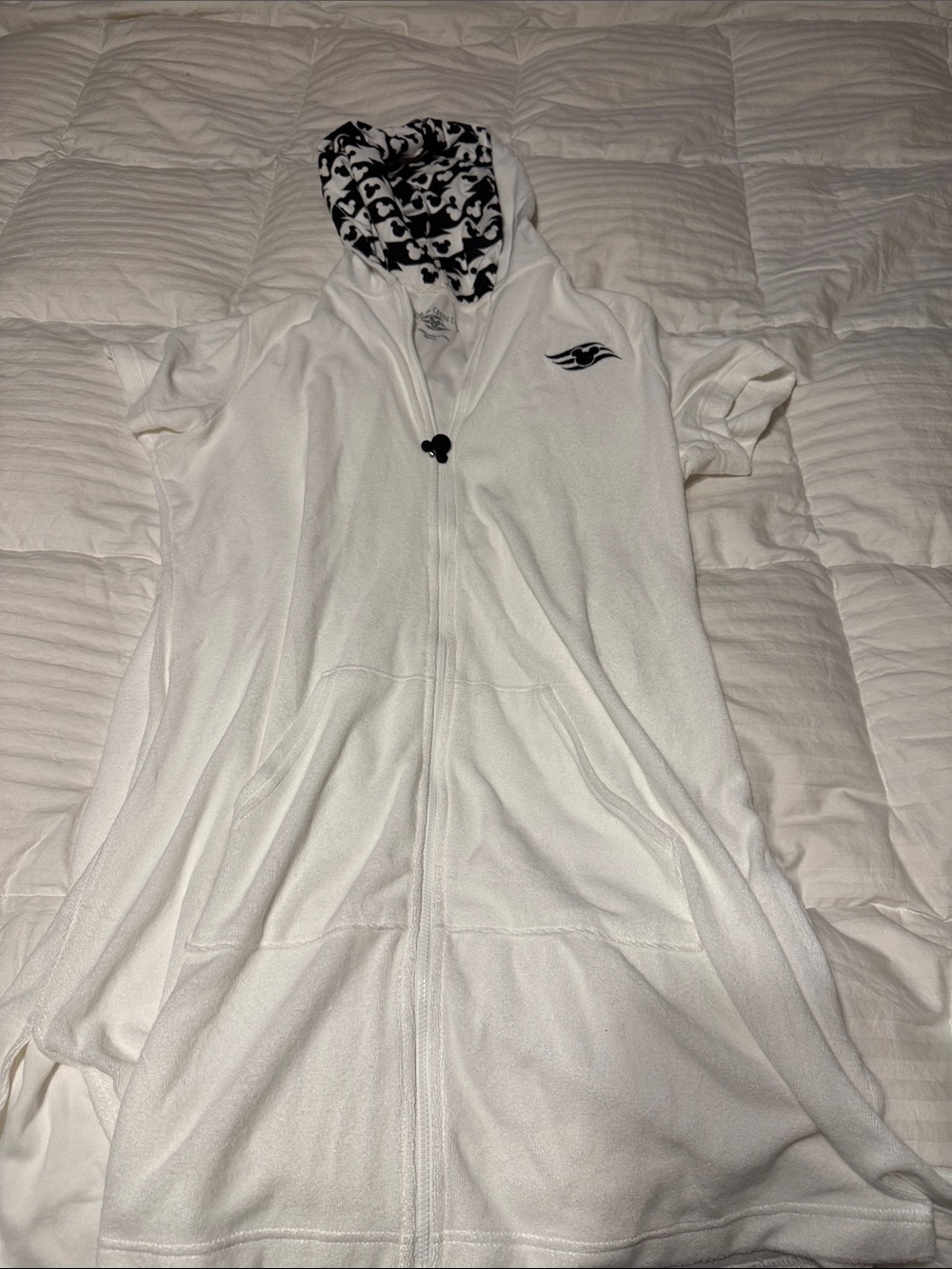 Disney Mickey Cruise Line White Zip Hooded Swim Coverup XL